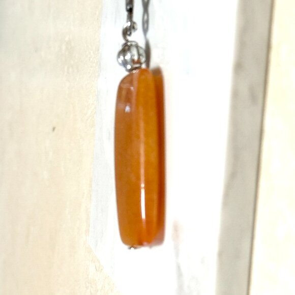 2/$20, Genuine Orange Aventurine Necklace, Geometric Gemstone Cord Necklace - Picture 5 of 10